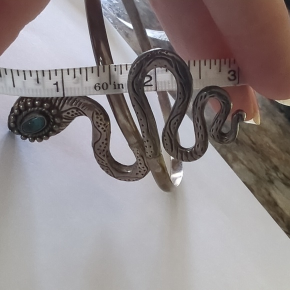 Snake Silver bangle or arm cuff - Picture 3 of 3